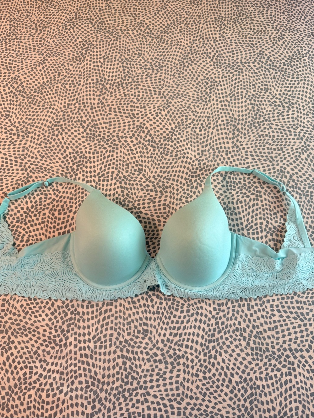 Aerie | Real Sunnie Mint Blue Lace-Trim Full Coverage Bra